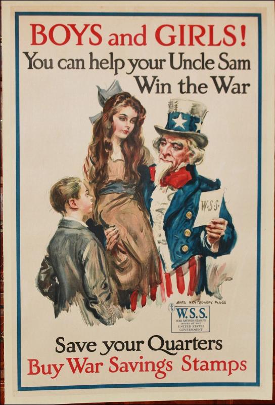 WWII Flagg Uncle Sam Savings Bond Poster