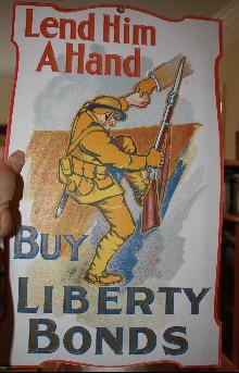 WWI Diecut Liberty Bonds Store Sign