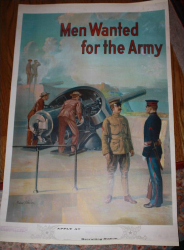 WWI Men Wanted for Recruitment War Poster