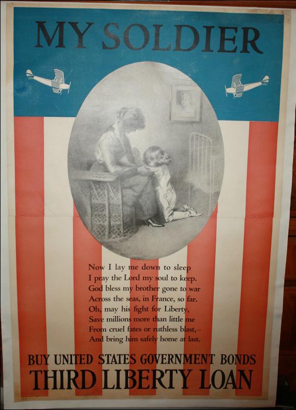 WWI Prayer USA Flag Poster