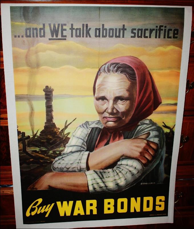 Couillard WW2 War Bonds Poster Lined