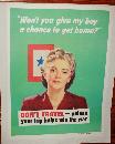WWII Don't Travel Woman Poster 1940s