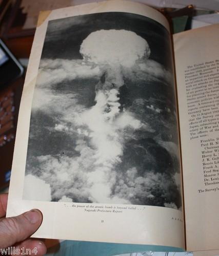 USA Military Bombing Survey Book with Maps Hiroshima Nagasaki 1946