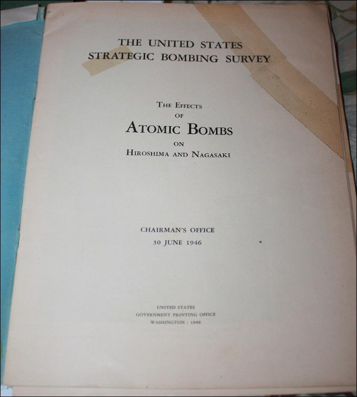 USA Military Bombing Survey Book with Maps Hiroshima Nagasaki 1946