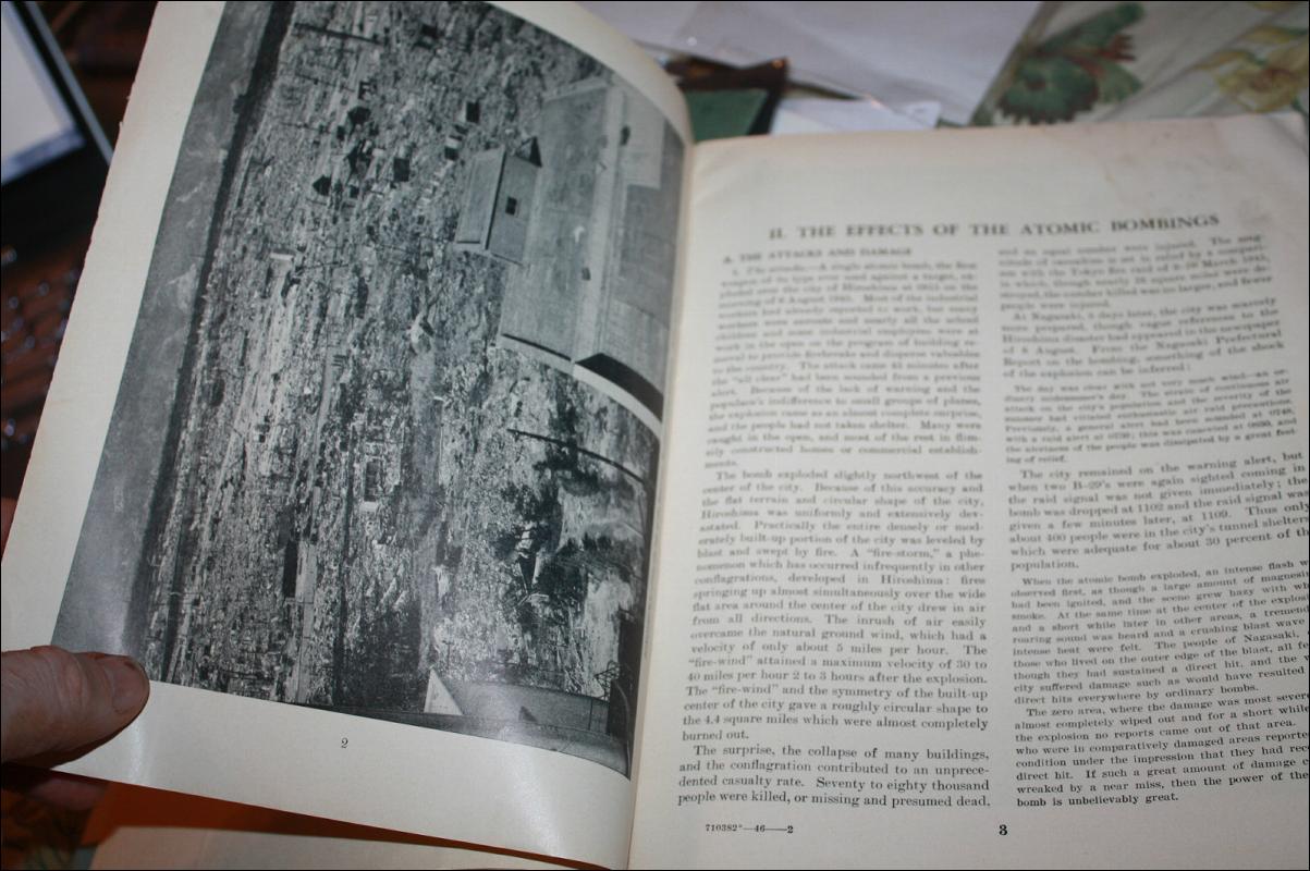 USA Military Bombing Survey Book with Maps Hiroshima Nagasaki 1946
