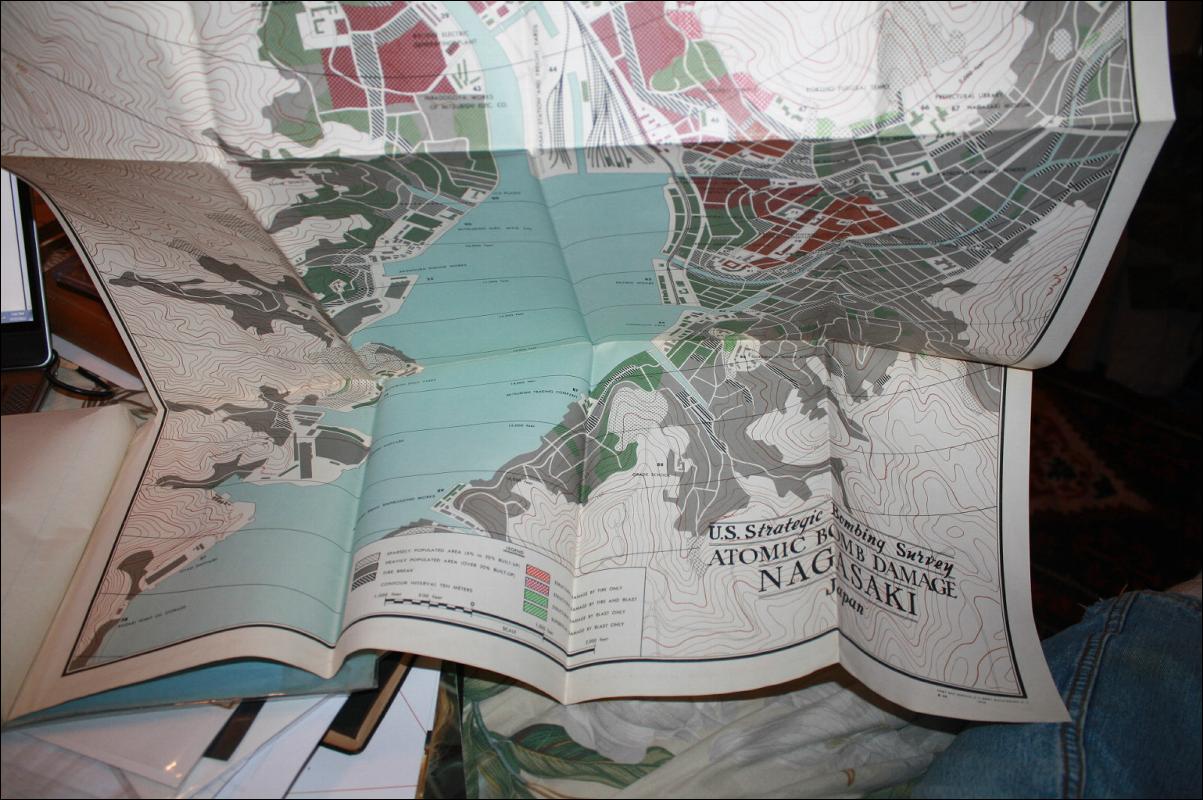 USA Military Bombing Survey Book with Maps Hiroshima Nagasaki 1946