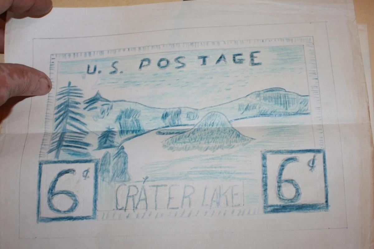 Scrapbook from 1930s with Hand Drawn Stamps Articles