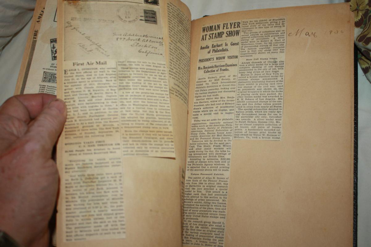 Scrapbook from 1930s with Hand Drawn Stamps Articles