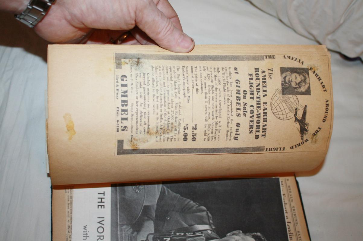 Scrapbook from 1930s with Hand Drawn Stamps Articles