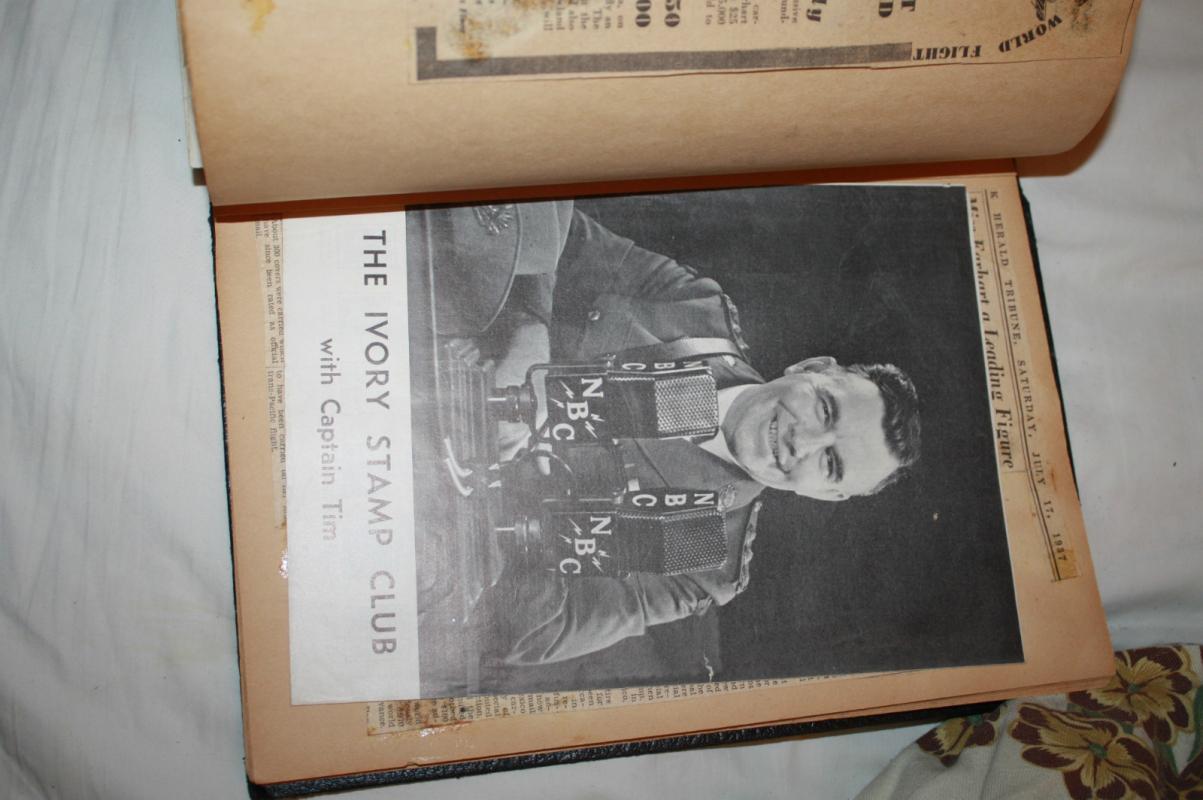 Scrapbook from 1930s with Hand Drawn Stamps Articles
