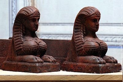 Pair of Sphinx Andirons