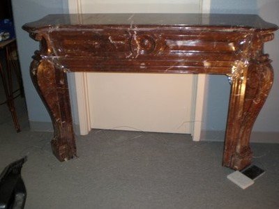 Antique Brune Marble Mantel