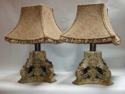 Pair of Acanthus Leaf Lamps