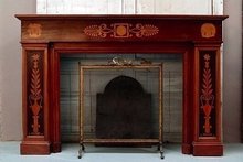 Empire Style Mahogany Wood Fireplace