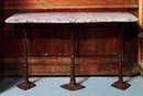 Iron Console Table with Marble Top