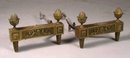 Pair of Empire Style Brass Andirons
