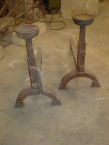 Pair of Country French Andirons