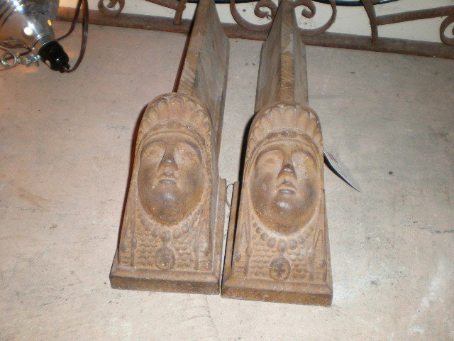 Pair of Femme Visage Andirons