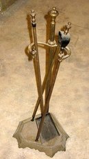 Louis XV Style Brass Fireplace Tools