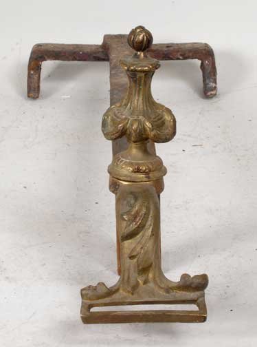 Pair of Antique Brass Andirons
