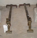 Pair of Antique Brass Andirons