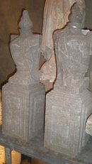 Pair of Italian Fire Drape Urns