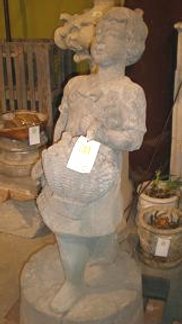 Statue of Girl With Basket