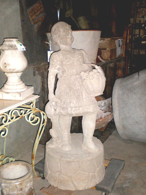 Statue of Girl With Basket