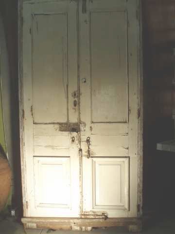 Double Antique Doors with Iron