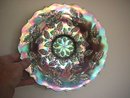 Fenton Carnival Glass Holly Plate=Emerald Green
