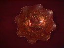Fenton Carnival Glass (Peacock At The Urn With Bee) Bowl =Marigold
