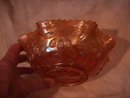Fenton Carnival Glass (Peacock At The Urn With Bee) Bowl =Marigold