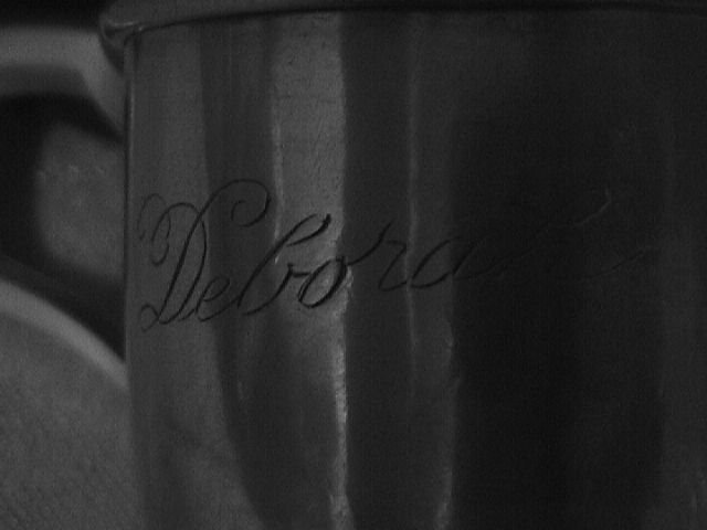Web for Webster? Sterling Baby Cup Engraved Deborah