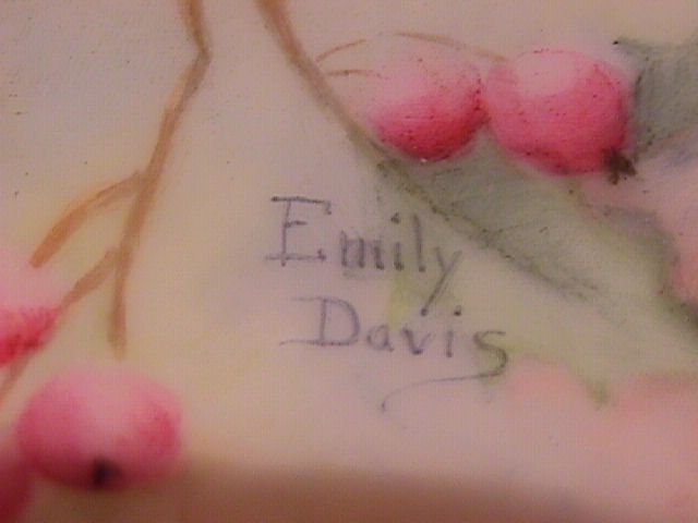 Lovely China-Hand Painted Display Plate by Emily Davis