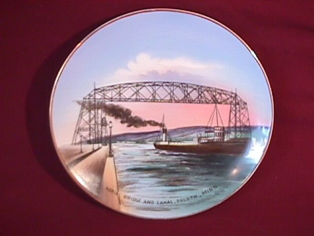 Display Plate by Jonroth Studios of Aerial Bridge and Canal