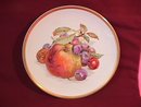 Porcelain Display Plate Featuring Apple, Cherries and Walnut