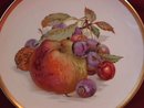 Porcelain Display Plate Featuring Apple, Cherries and Walnut