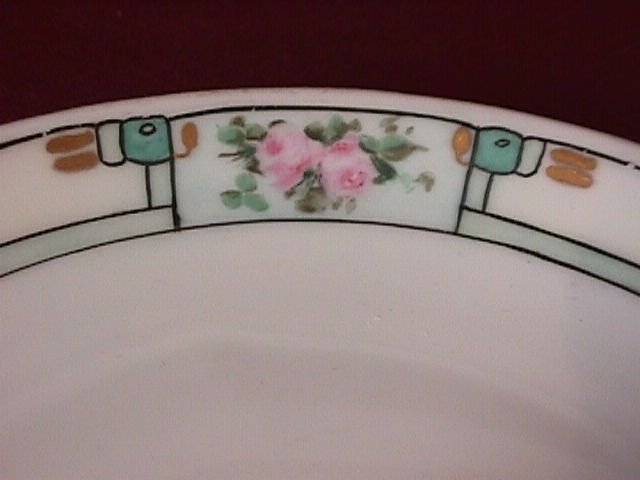 Porcelain Display Plate Featuring Pink Roses in Frame