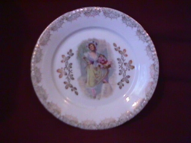 Porcelain Display Plate Featuring Victorian Lady