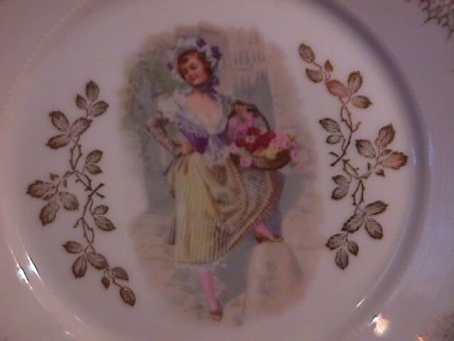 Porcelain Display Plate Featuring Victorian Lady