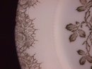 Porcelain Display Plate of Victorian Lady Gathering Yellow & Pink Roses