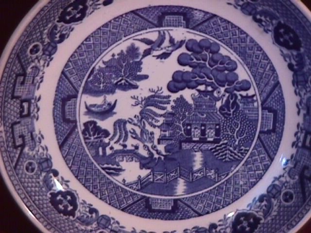 Flow Blue (Blue Willow) Soup Bowl