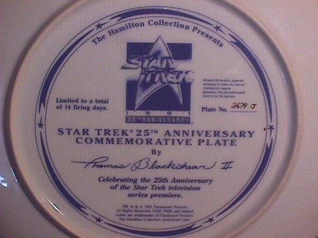 Hamilton Collection 1966-1991 Startrek Display Plate