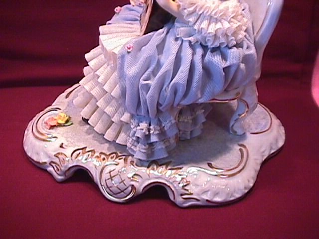 Large Sandizell & Hoffner & Co., W Germany Porcelain Lace Figurine