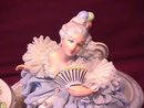 Sandizell & Hoffner & Co.,W. Germany Porcelain Lace= Lady Having Tea