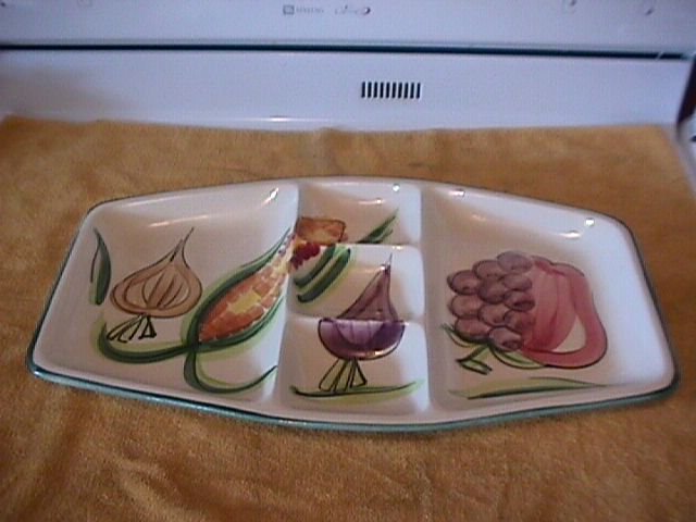 Los Angeles Potteries Large Relish Tray (5-Part)