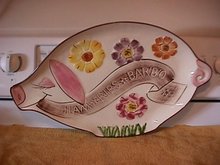 Los Angeles Potteries Unique Pig Shaped Platter