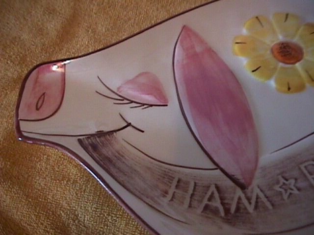 Los Angeles Potteries Unique Pig Shaped Platter