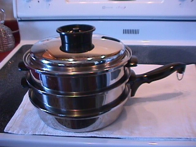 Chef's Ware-Townecraft Stainless Saucepan & Lid + 2=Separate Pots & a Steam Tray
