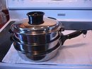 Chef's Ware-Townecraft Stainless Saucepan & Lid + 2=Separate Pots & a Steam Tray